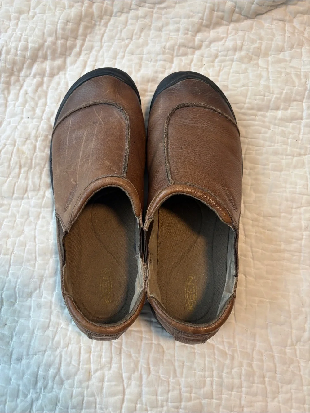 Keen Brown Leather Slip-On Casual Loafers